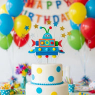 personalized cake topper with lights and shaker for kids birthday