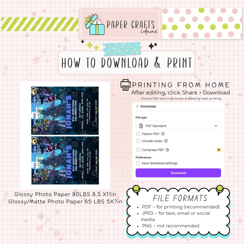 Personalized Murder Drones Birthday Invitation for Boys — Dark Theme Party Invite | Custom Name & Age