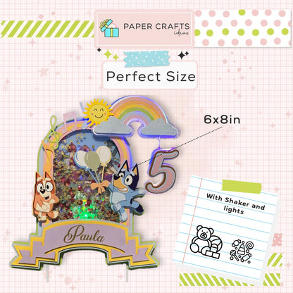 Bluey Cake Topper Shaker – Name & Age