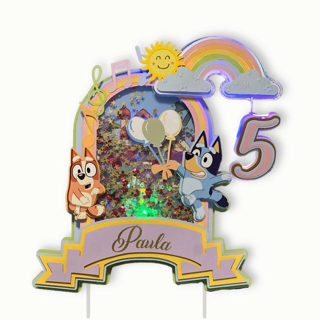 Bluey Cake Topper Shaker – Name & Age