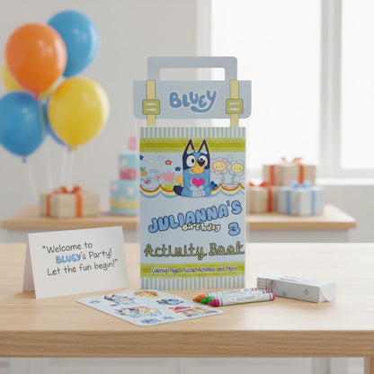 Bluey themed kids party activity favor