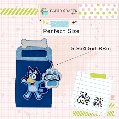 Bluey themed party favor bag blue design