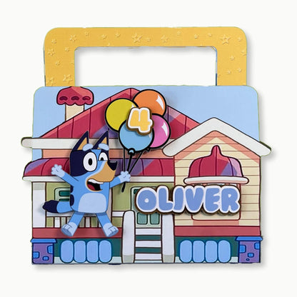 Bluey Party Favor Boxes with Coloring Pages — Set of 6, 12, 15, 24