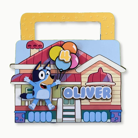 Bluey Party Favor Boxes with Coloring Pages — Set of 6, 12, 15, 24