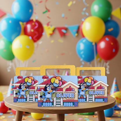 Bluey Party Favor Boxes with Coloring Pages — Set of 6, 12, 15, 24