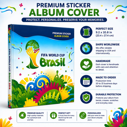 personalized Brasil 2014 protective cover for softcover soccer sticker album