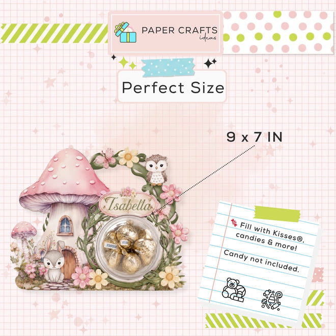 woodland animals candy dome party favor filled with chocolate kisses for birthday party