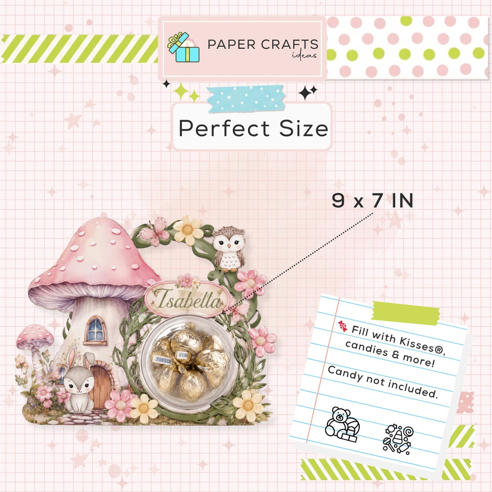 woodland animals candy dome party favor filled with chocolate kisses for birthday party
