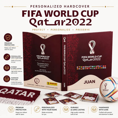 personalized qatar 2022 album hardcover for fifa world cup panini sticker album