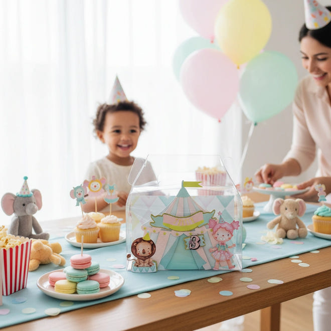 Circus Gable Party Favor Box – Kids Birthday Favor