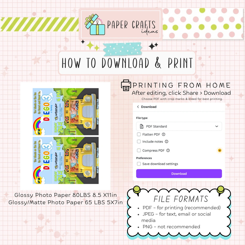 Personalized Cocomelon School Bus Birthday Invitation — Digital Editable Party Invite | Custom Name & Age