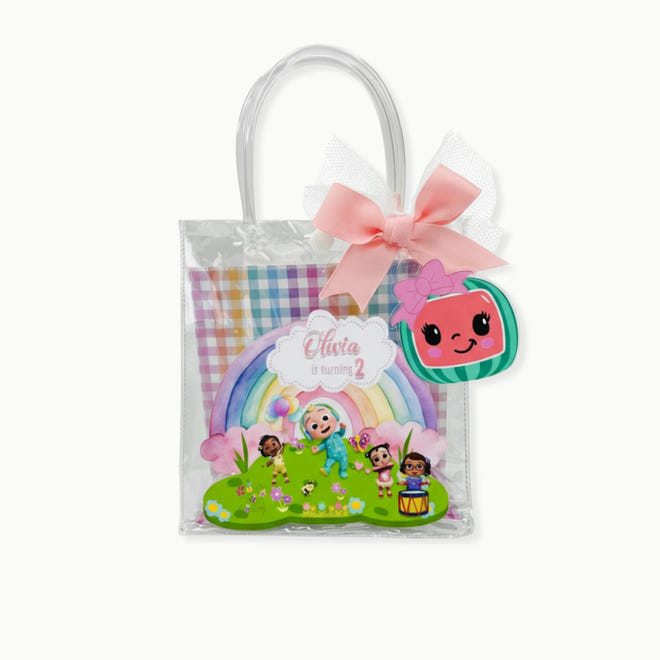 Cocomelon Party Favor PVC Clear Bag for Kids Birthday Party