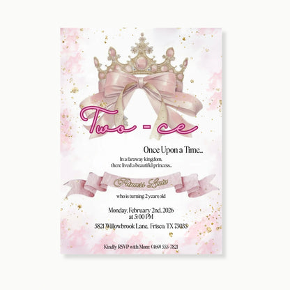 princess birthday invitation editable template for girls party