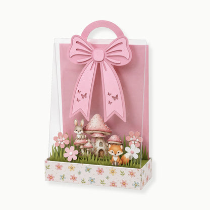 enchanted woodland favor bag personalized with name and woodland animals design