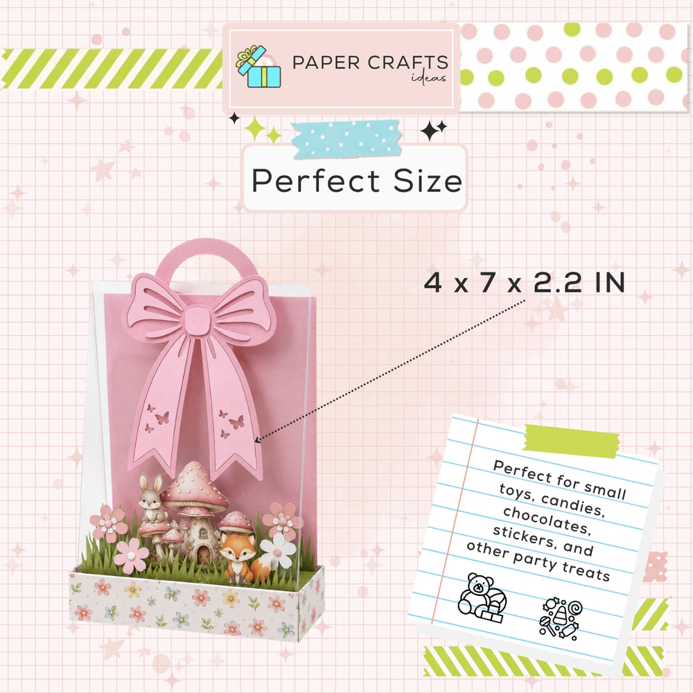 personalized woodland favor bag for girls birthday party and baby shower