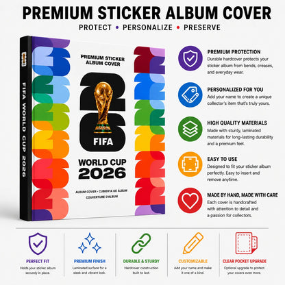 FIFA World Cup 2026 Album Protector – Rigid Cover for Softcover Sticker Album