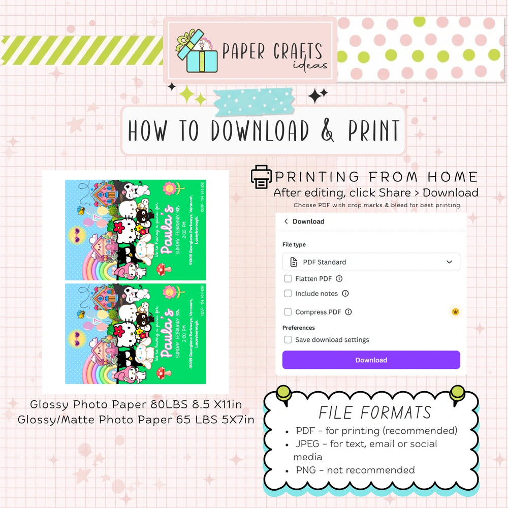 Personalized Hello Kitty Picnic Birthday Invitation — Kawaii Digital Party Invite | Custom Name & Age