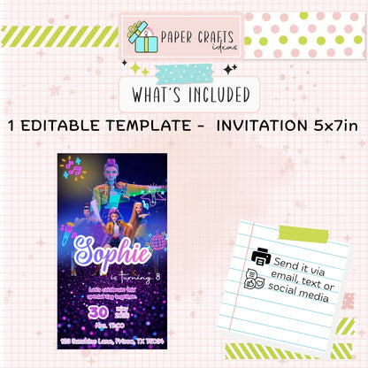 Kpop Huntrix Animated Digital Invitation