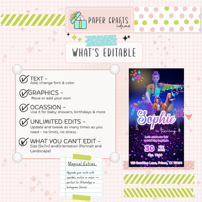 Kpop Huntrix Animated Digital Invitation