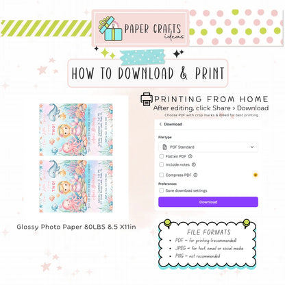 Mermaid Birthday Invitation Girl | Under the Sea Party Printable | Editable Template for 1st Birthday Celebration