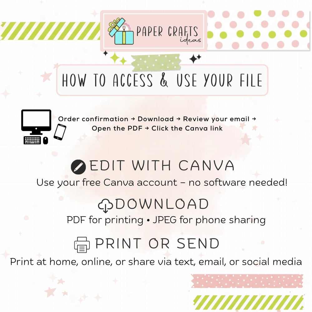 Mermaid Birthday Invitation Girl | Under the Sea Party Printable | Editable Template for 1st Birthday Celebration