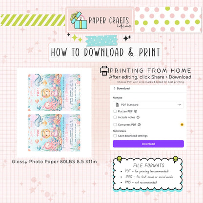 Editable Little Mermaid Birthday Invitation Under the Sea Theme for Girls Digital Download