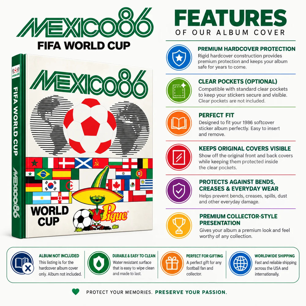 1986 FIFA World Cup Mexico Hardcover Album Protector