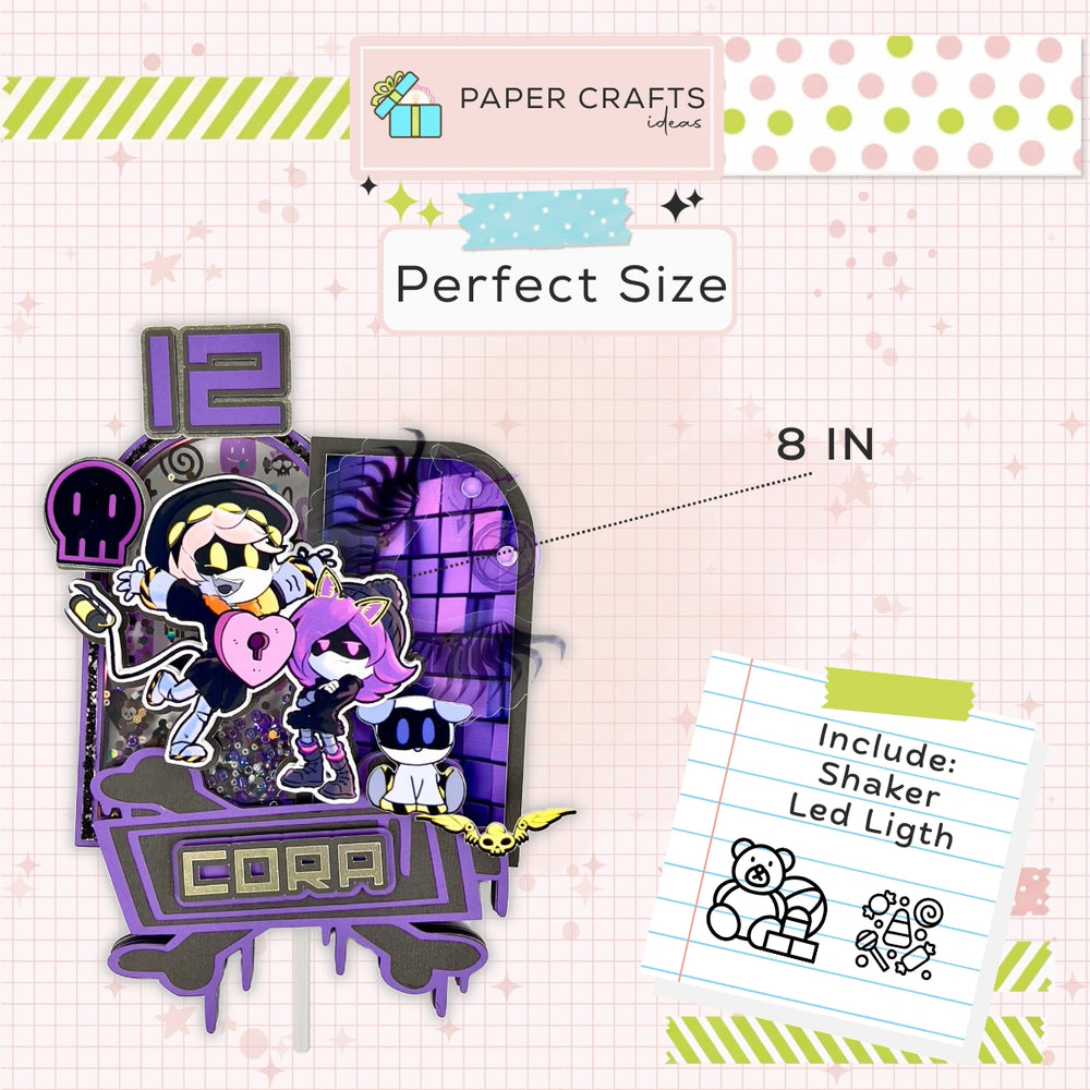 Murder Drones Theme Cake Topper — Custom Name & Age | Kids Birthday Party Decoration