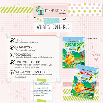 Pikmin Birthday Invitation Editable Template, Kids Party Invite Printable, Boy Birthday Invitation Digital Download