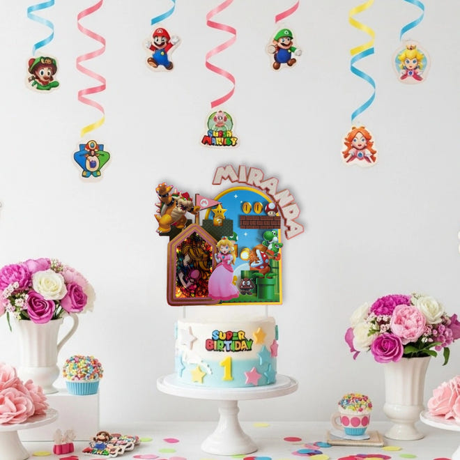 Light up Princess Peach cake topper with shaker window detail
