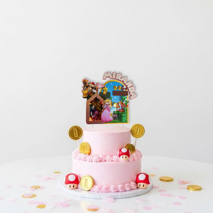Princess Peach Cake Topper – Yoshi, Bowser, Name & Age