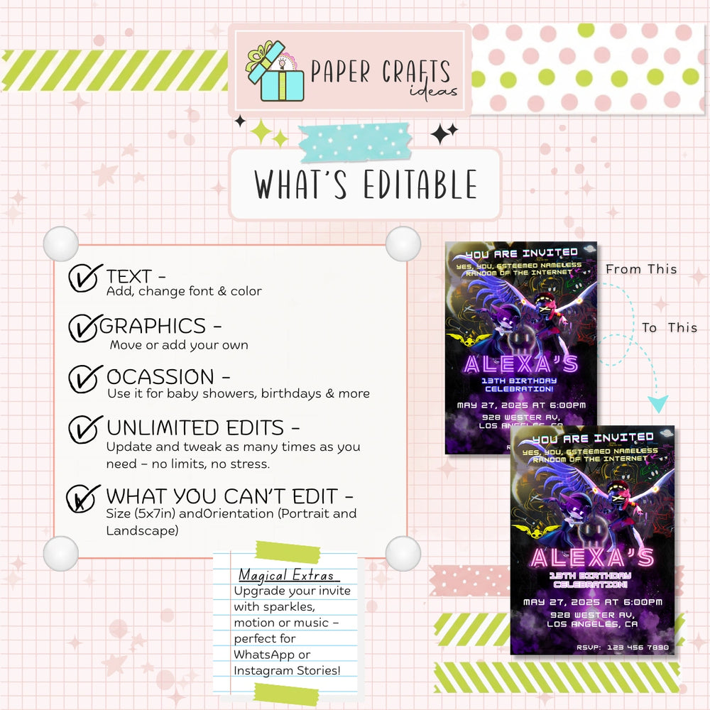 Personalized Murder Drones Birthday Invitation — Custom Name & Age | Editable Party Invite