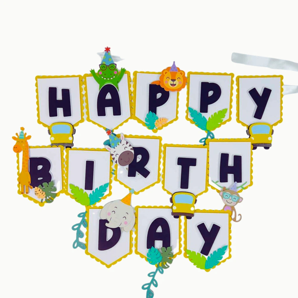 Safari Birthday Banner – Jungle Animals Party Banner