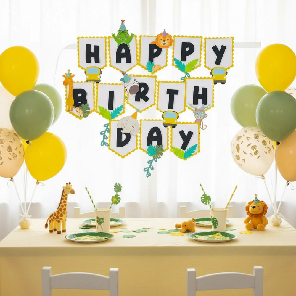 Safari Birthday Banner – Jungle Animals Party Banner