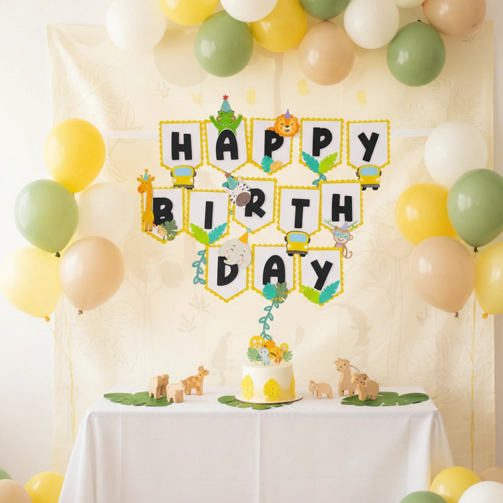 Safari Birthday Banner – Jungle Animals Party Banner