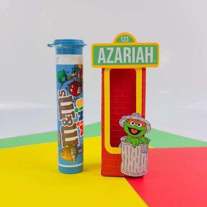 Sesame Street Party Favor —   M&M Tube Holder, Custom Name Party Favor | Kids Birthday Decorations