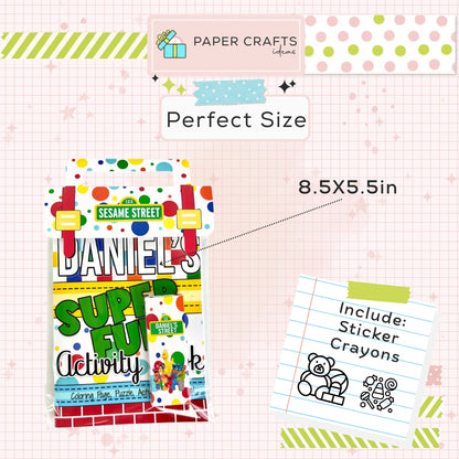 Sesame Street Activity Book Party Favor — Custom Name Coloring Kit | Kids Birthday Supplies