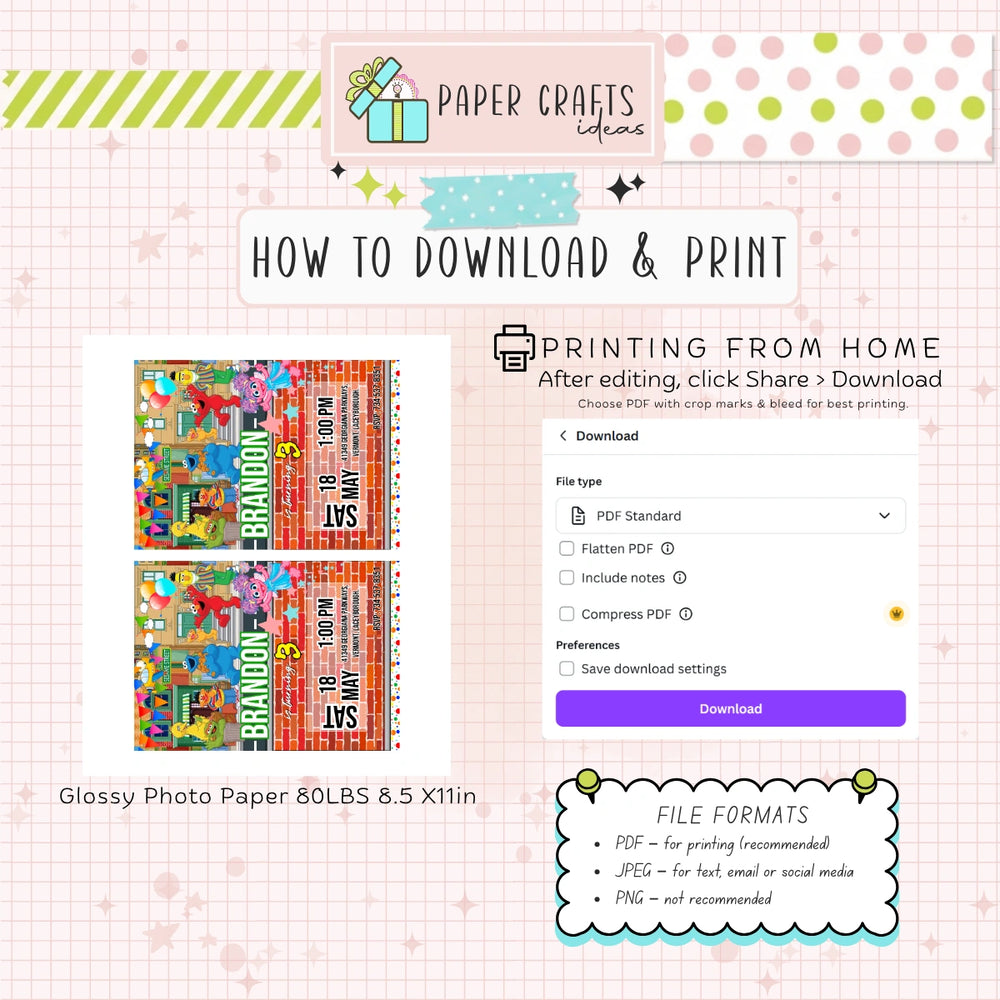kids birthday invitation sesame street theme printable
