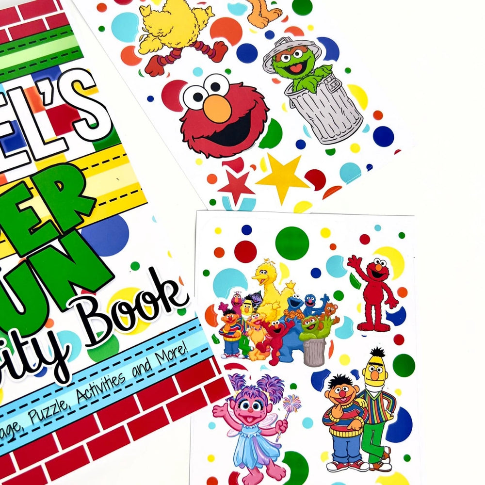 Sesame Street Activity Book Party Favor — Custom Name Coloring Kit | Kids Birthday Supplies