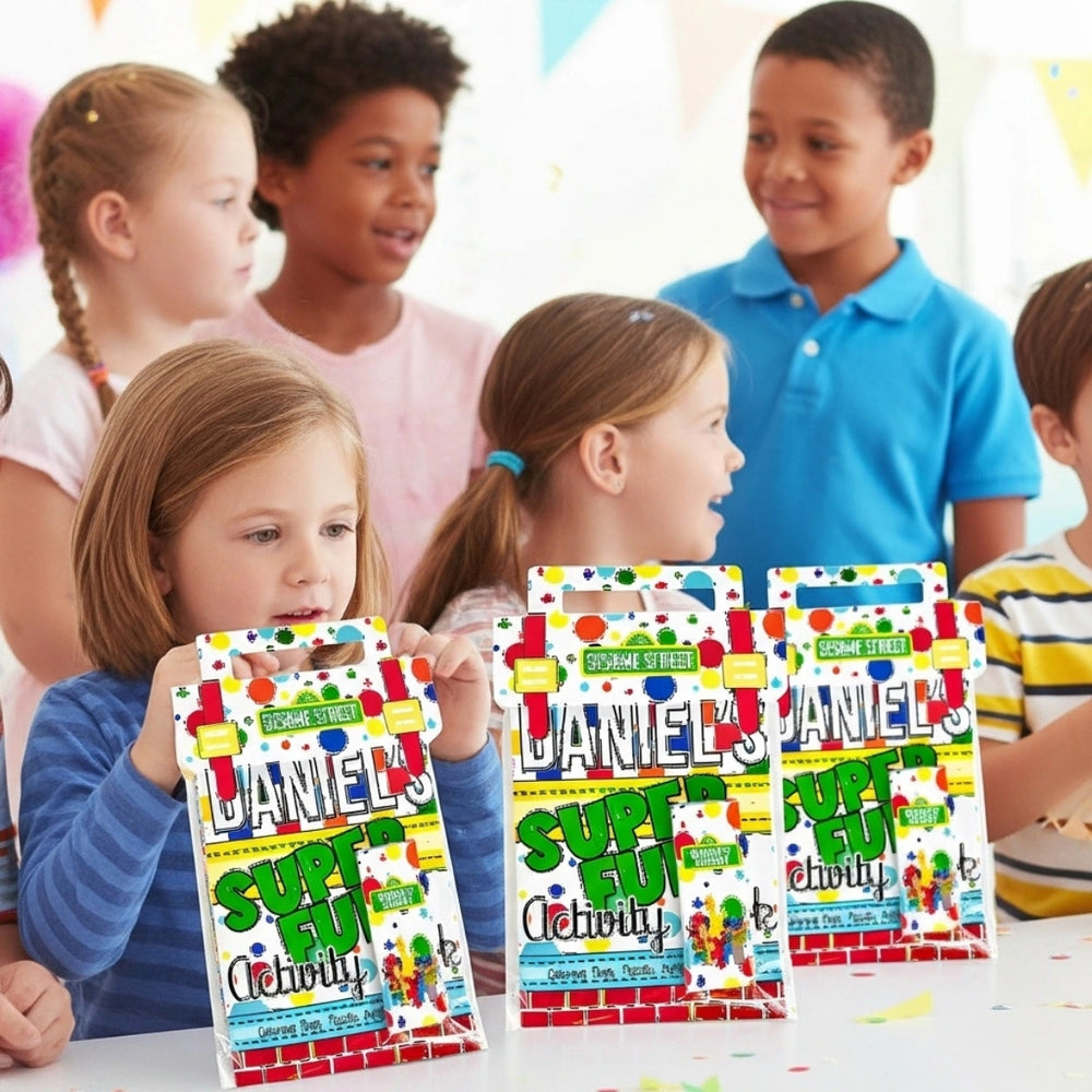 Sesame Street Activity Book Party Favor — Custom Name Coloring Kit | Kids Birthday Supplies