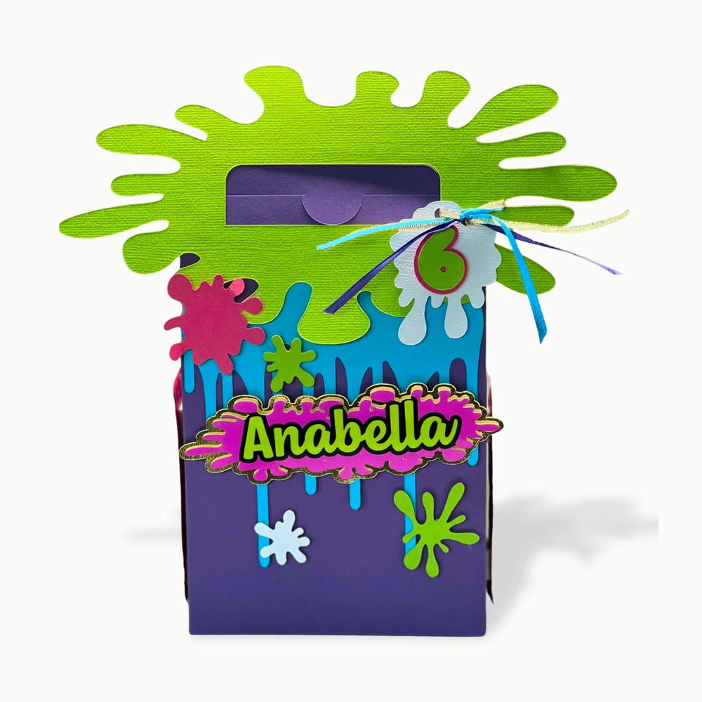 Slime Party Favor Bags — Custom Name & Age | Kids Birthday Party Decorations