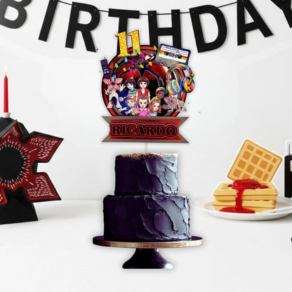 Stranger Things Cake Topper with Lights & Shaker