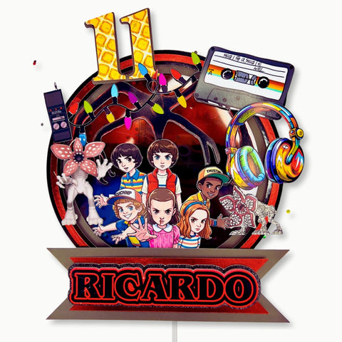 Stranger Things Cake Topper with Lights & Shaker