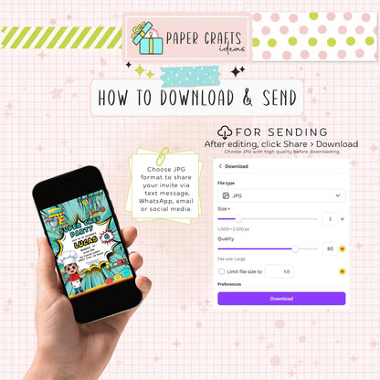 Super Chef Birthday Invitation | Editable Cooking Party Invite | Kids Baking Theme Digital Download | Printable PDF Template