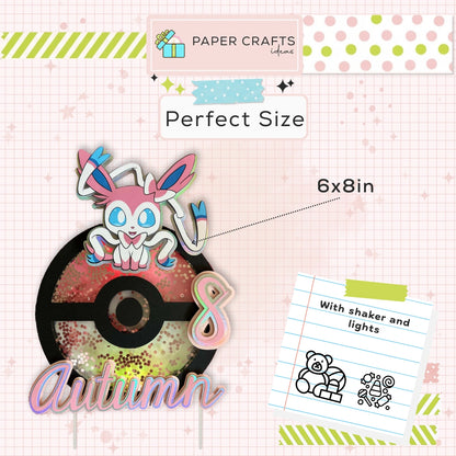 Sylveon Pokemon Cake Topper – Pink Ribbon Creature, Name & Age