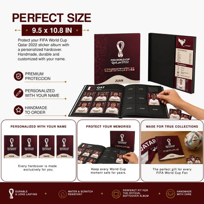 fifa world cup qatar 2022 personalized hardcover album cover with custom name